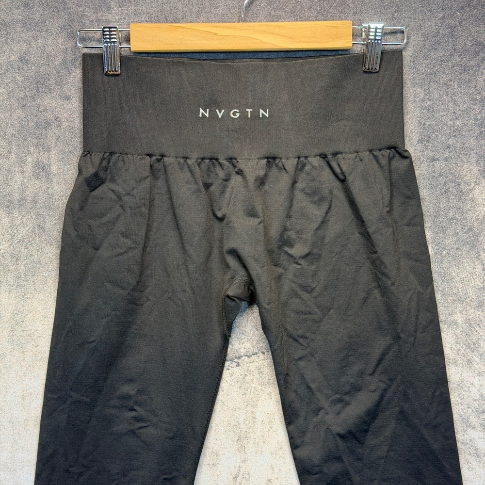 NVGTN Leggings Womens L Black Nylon Spandex Contour Seamless High Rise Gym Yoga